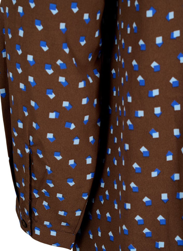 FLASH – Tunika med tryck och lång ärm, Chicory Coffee AOP, Packshot image number 4