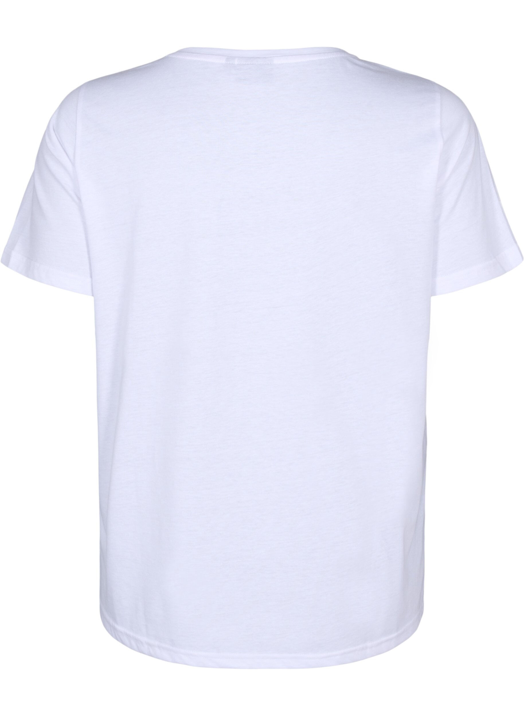 Zizzi T-shirt fr&aring;n FLASH med tryck, Bright White Love, Packshot image number 1
