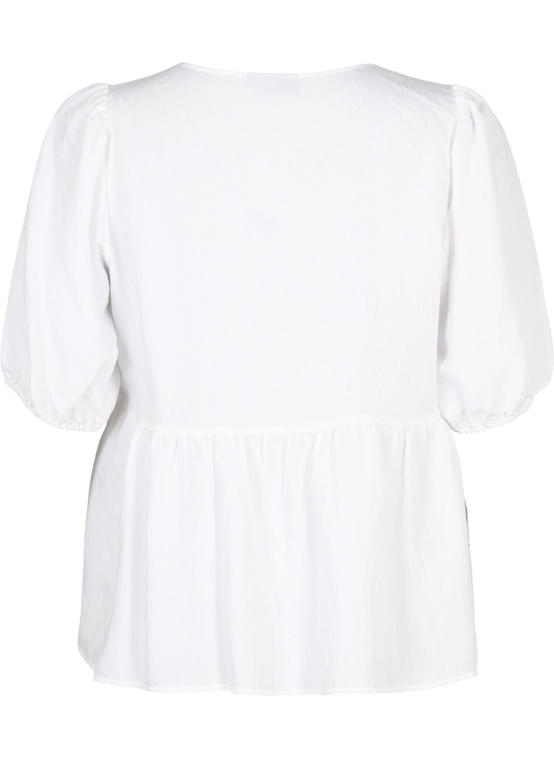 Zizzi Viskosblus med broderi anglaise, Bright White, Packshot image number 1