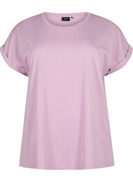 Kortärmad t-shirt i bomullsmix, Lavender Mist, Packshot