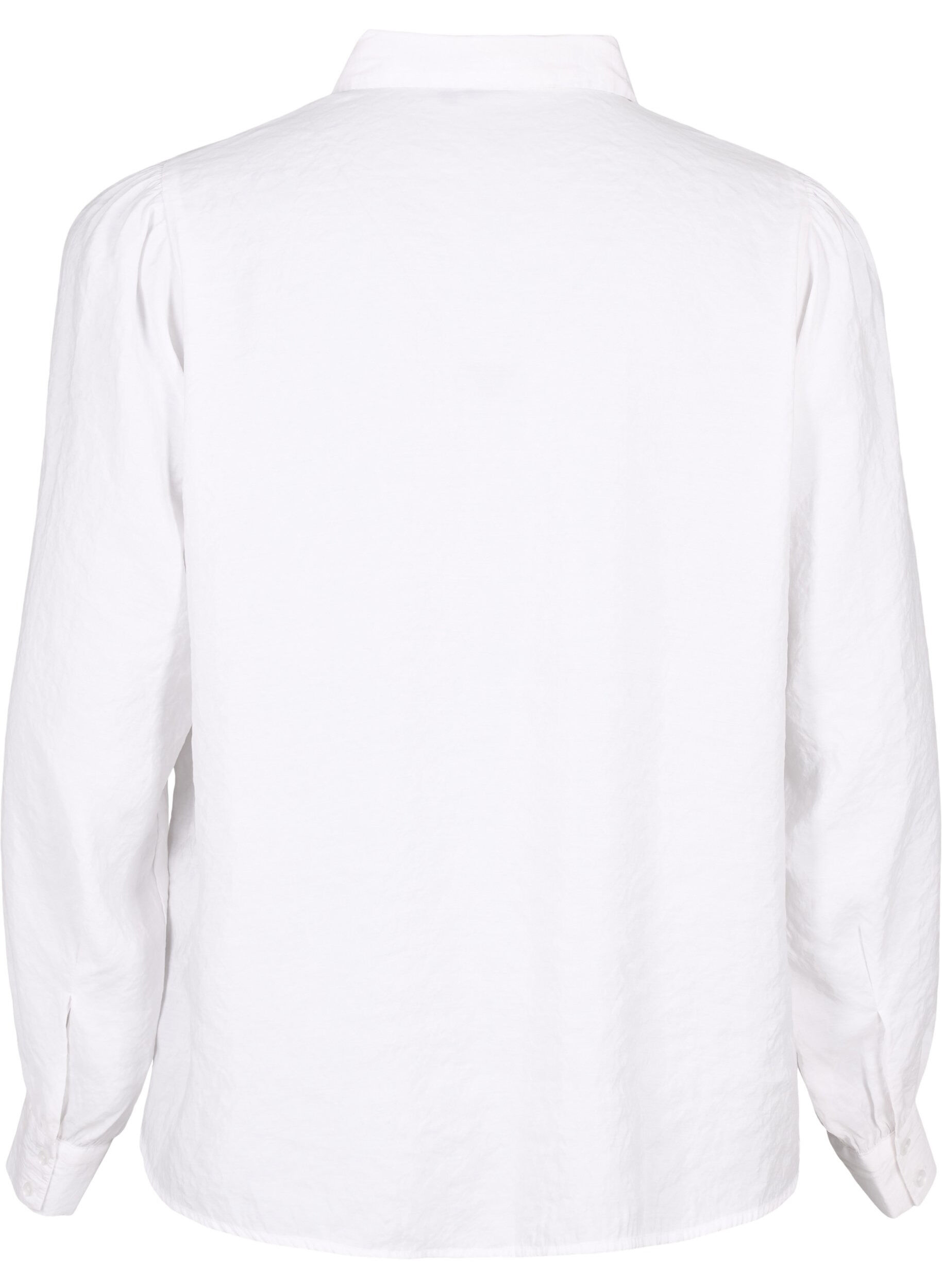 Zizzi L&aring;ng&auml;rmad skjorta i TENCEL&trade; Modal, Bright White, Packshot image number 1