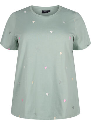T-shirt med hjärtan i ekologisk bomull, Chinois G. Love Emb., Packshot image number 0