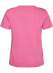T-shirt i ekologisk bomull med varsity-tryck och v-ringning, Rosa, Packshot image number 1