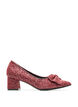 Glittrig pumps med rosett, R&ouml;d, Packshot image number 0