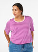 T-shirt i TENCEL&trade; Lyocell med r&auml;nder, Lila, Model image number 0