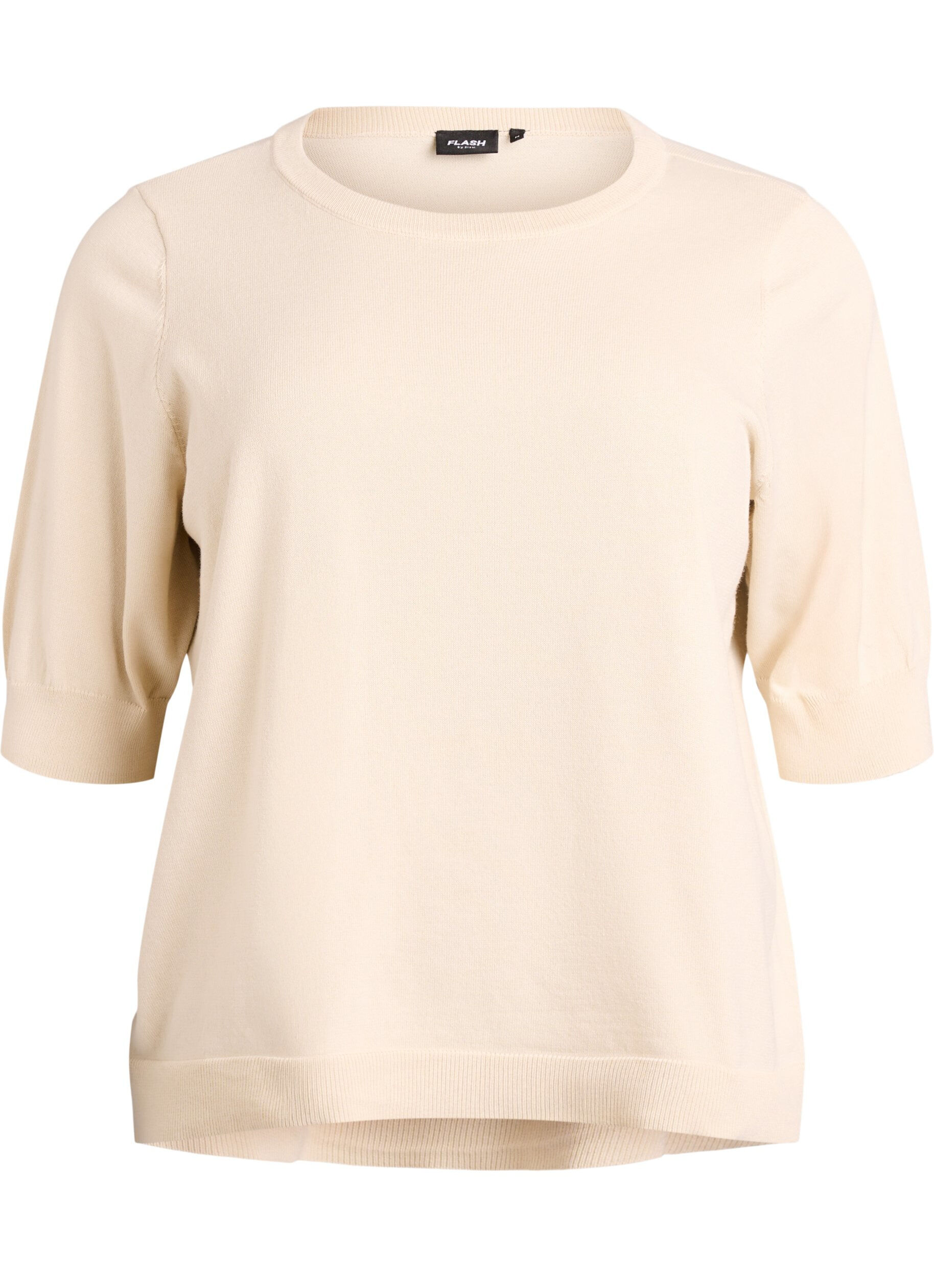 FLASH - Finstickad blus med korta &auml;rmar