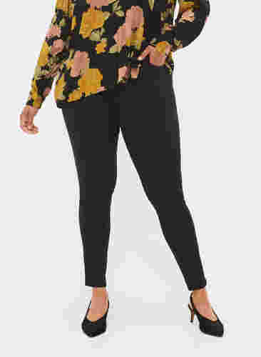 Stay black Amy jeans med hög midja, Black, Model image number 2