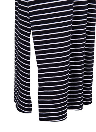 Midiklänning i bomull med korta ärmar, Black Stripe, Packshot image number 3
