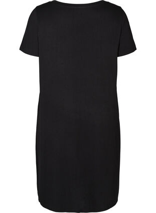 Klänning med korta ärmar, Black, Packshot image number 1