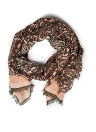 Mönstrad scarf med franskant, Animal AOP