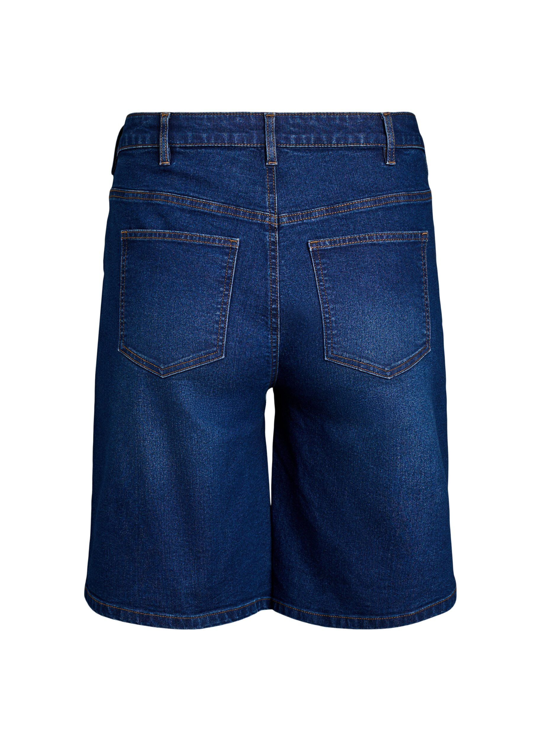 Zizzi FLASH - L&ouml;sa jeansshorts med h&ouml;g midja, Bl&aring;, Packshot image number 1