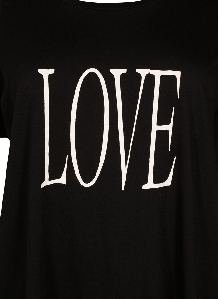 Oversized t-shirt med tryck , Black W. Love, Packshot image number 2
