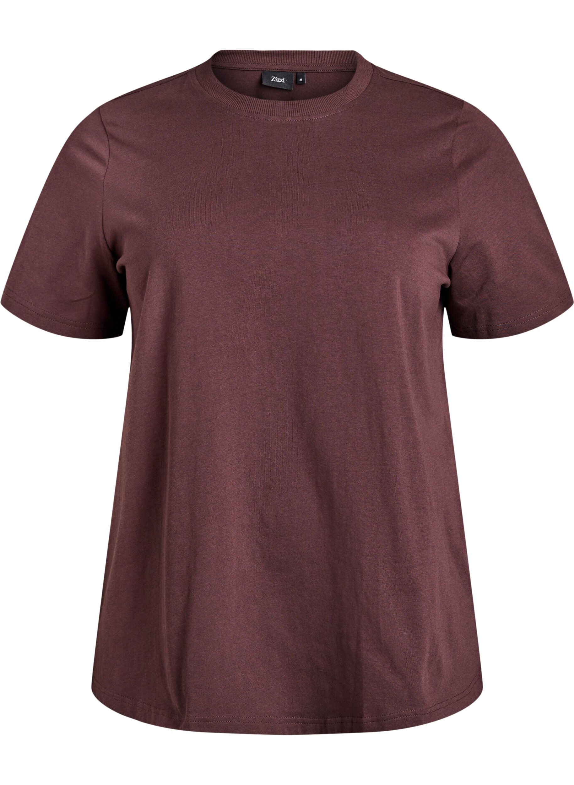 Enkel t-shirt i bomull med rund halsringning