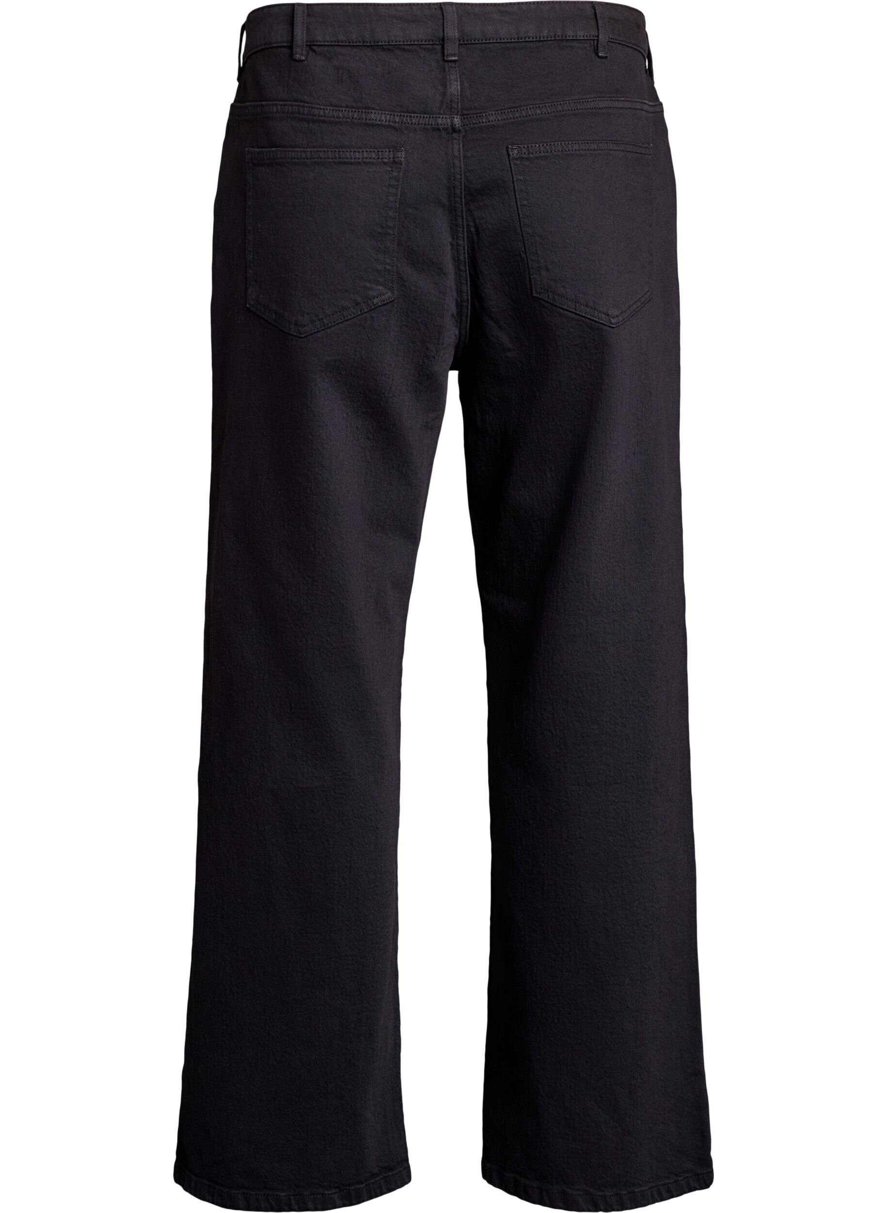 ZizziJeans med vida ben och h&ouml;g midja, Svart, Packshot image number 1