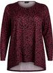 Leopardm&ouml;nstrad blus med l&aring;nga &auml;rmar, M&ouml;rk Bordeaux, Packshot image number 0