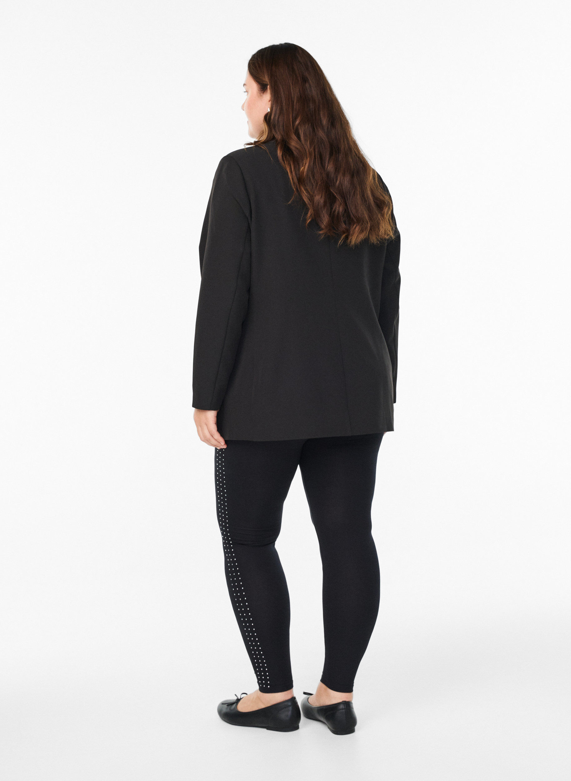 Zizzi Leggings med strassdetaljer, Svart, Model image number 2