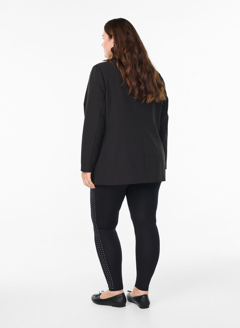Leggings med strassdetaljer, Svart, Model image number 2