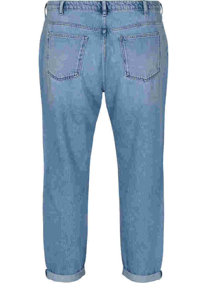 Mille mom fit jeans med blockfärgat mönster, Blue Denim Comb, Packshot image number 1