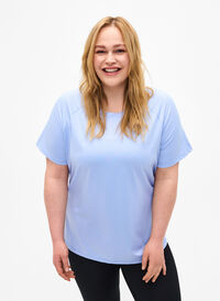 Tränings-T-shirt med nätrygg, Zen Blue, Model