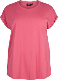 Kortärmad t-shirt i bomullsmix, Rasperry Pink