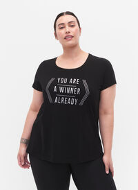 T-shirt till träning med print, Black w. Winner, Model