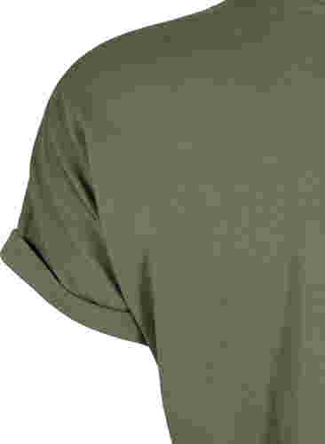 Kortärmad t-shirt i bomullsmix, Dusty Olive, Packshot image number 3