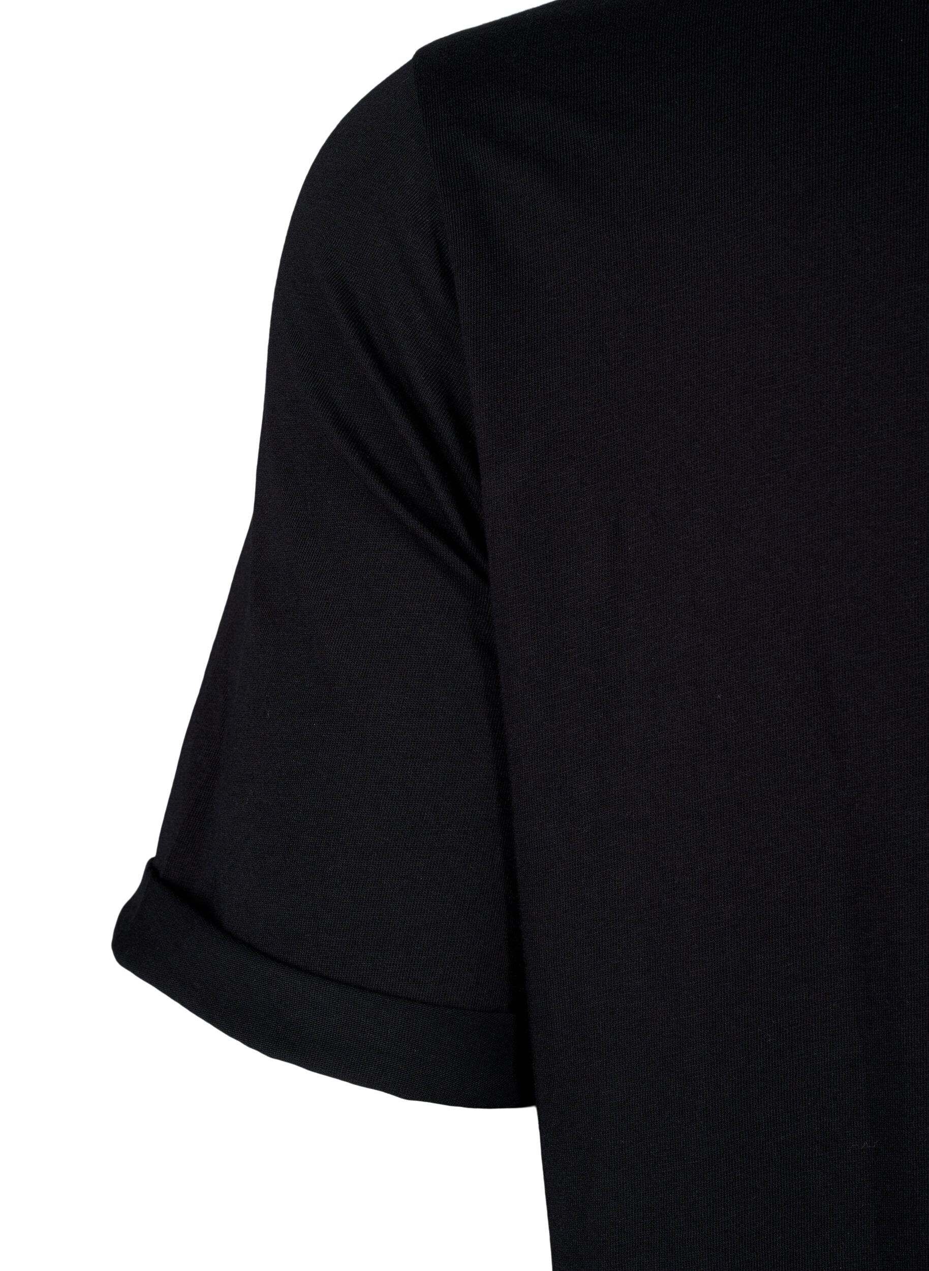 Zizzi T-shirtkl&auml;nning i bomull, Black, Packshot image number 3