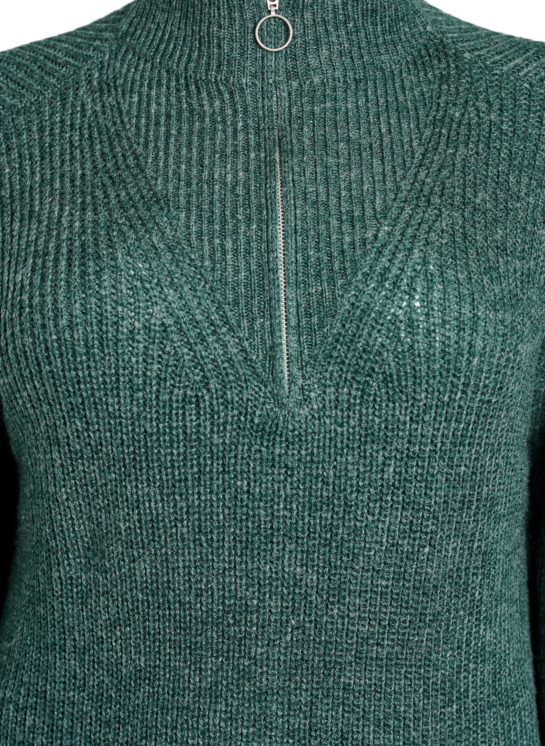 Zizzi FLASH - Kort stickad kl&auml;nning med h&ouml;g hals, Gr&ouml;n, Packshot image number 2