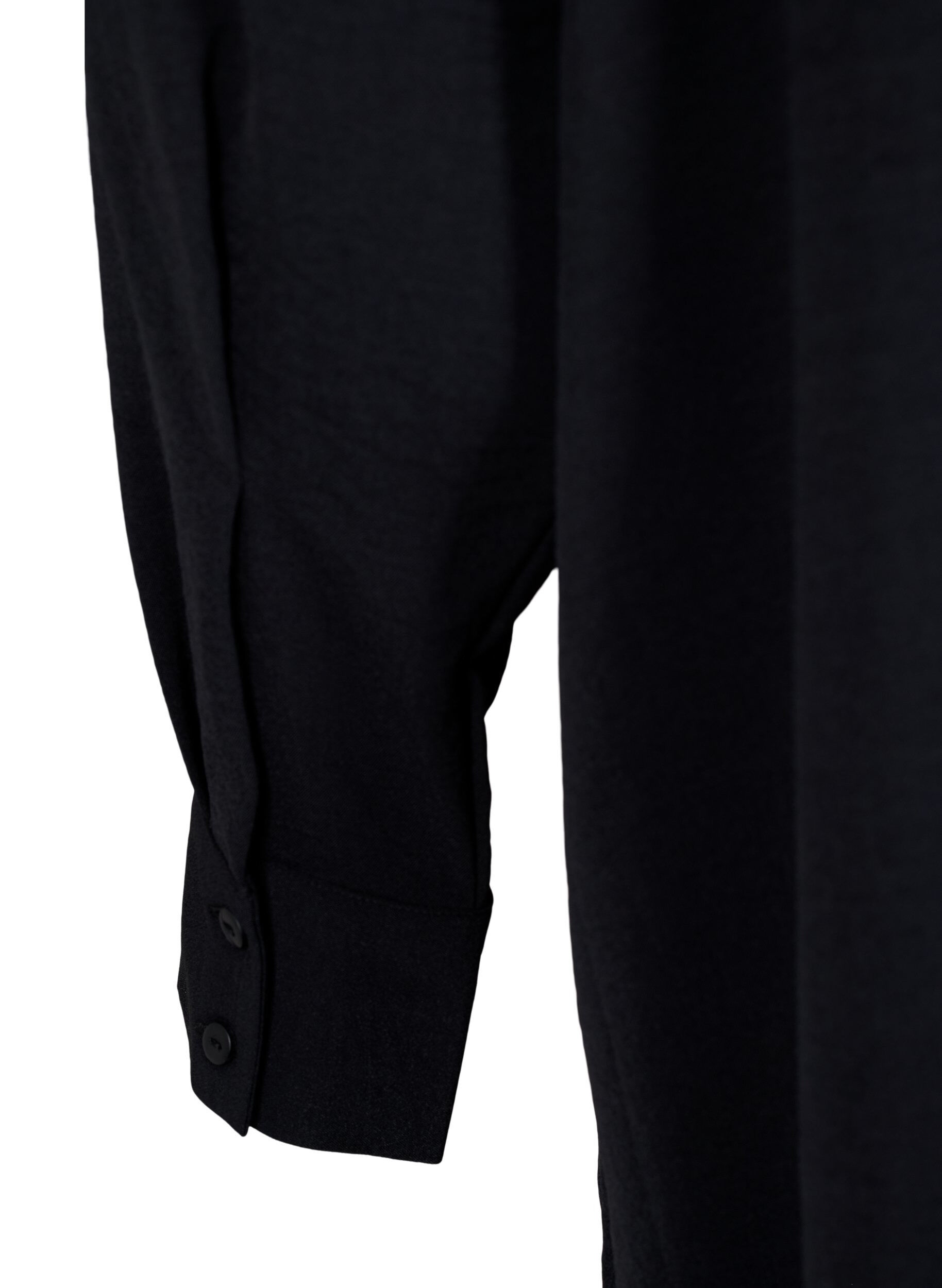 Zizzi Kort kl&auml;nning med spetsdetalj, Black, Packshot image number 3