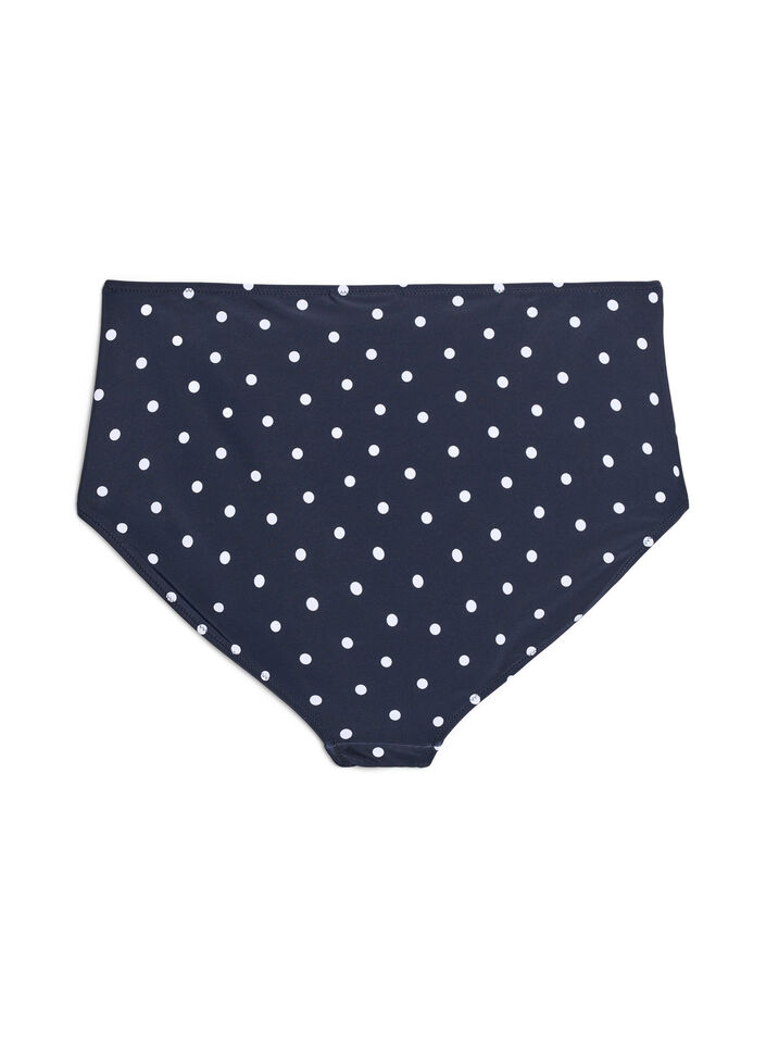Bikinitrosa med h&ouml;g midja och prickigt m&ouml;nster, Svart, Packshot image number 1