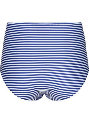 Randig bikiniunderdel med hög midja, Blue Striped, Packshot image number 1