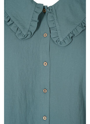Viskosskjorta med bred krage, Balsam Green, Packshot image number 2