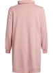 Kort sweatshirtkl&auml;nning med h&ouml;g krage och fickor, Rosa, Packshot image number 1