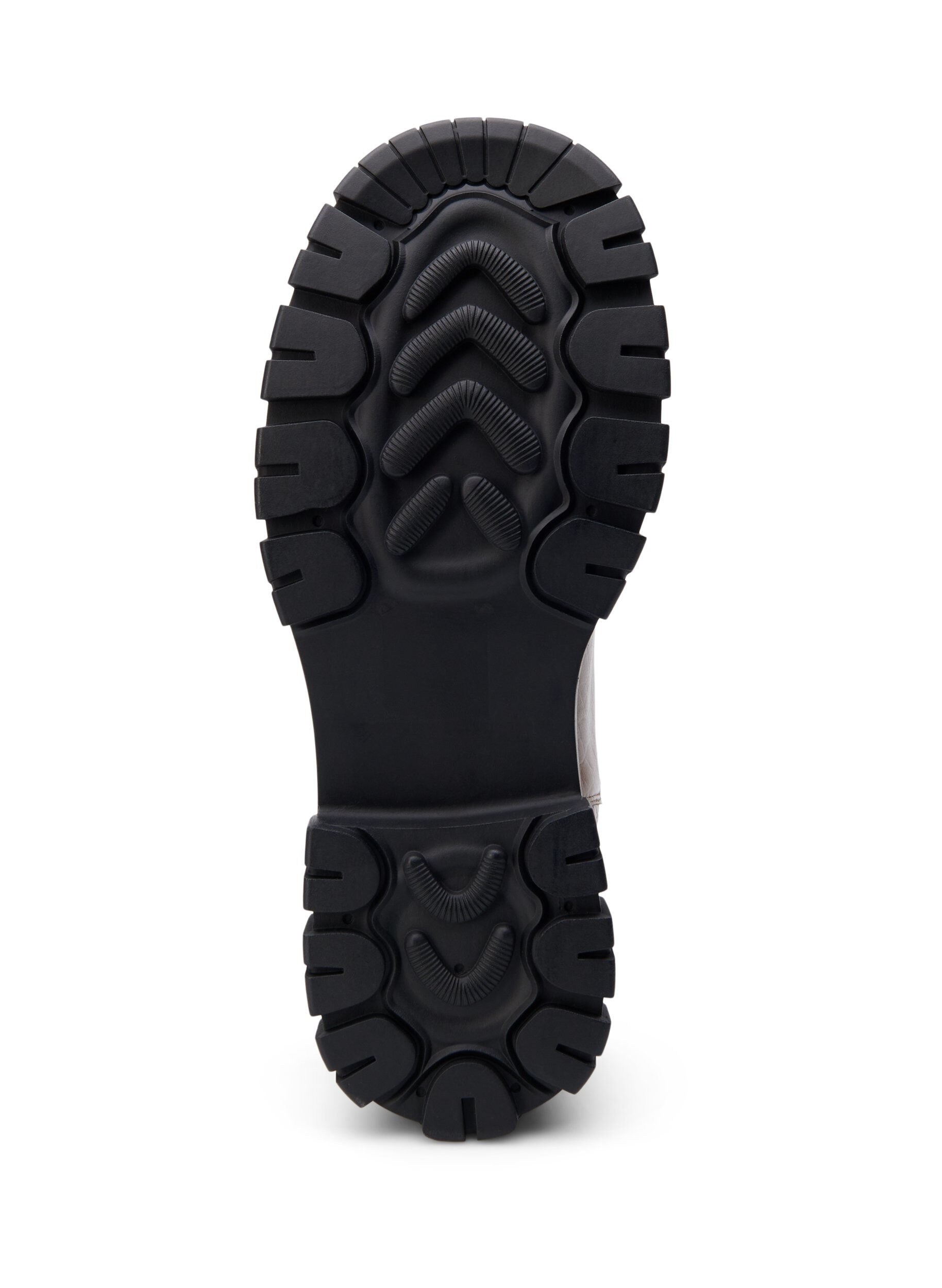 Zizzi Wide fit &ndash; Croco Chelsea-st&ouml;vel i l&auml;der, Pine Bark, Packshot image number 4