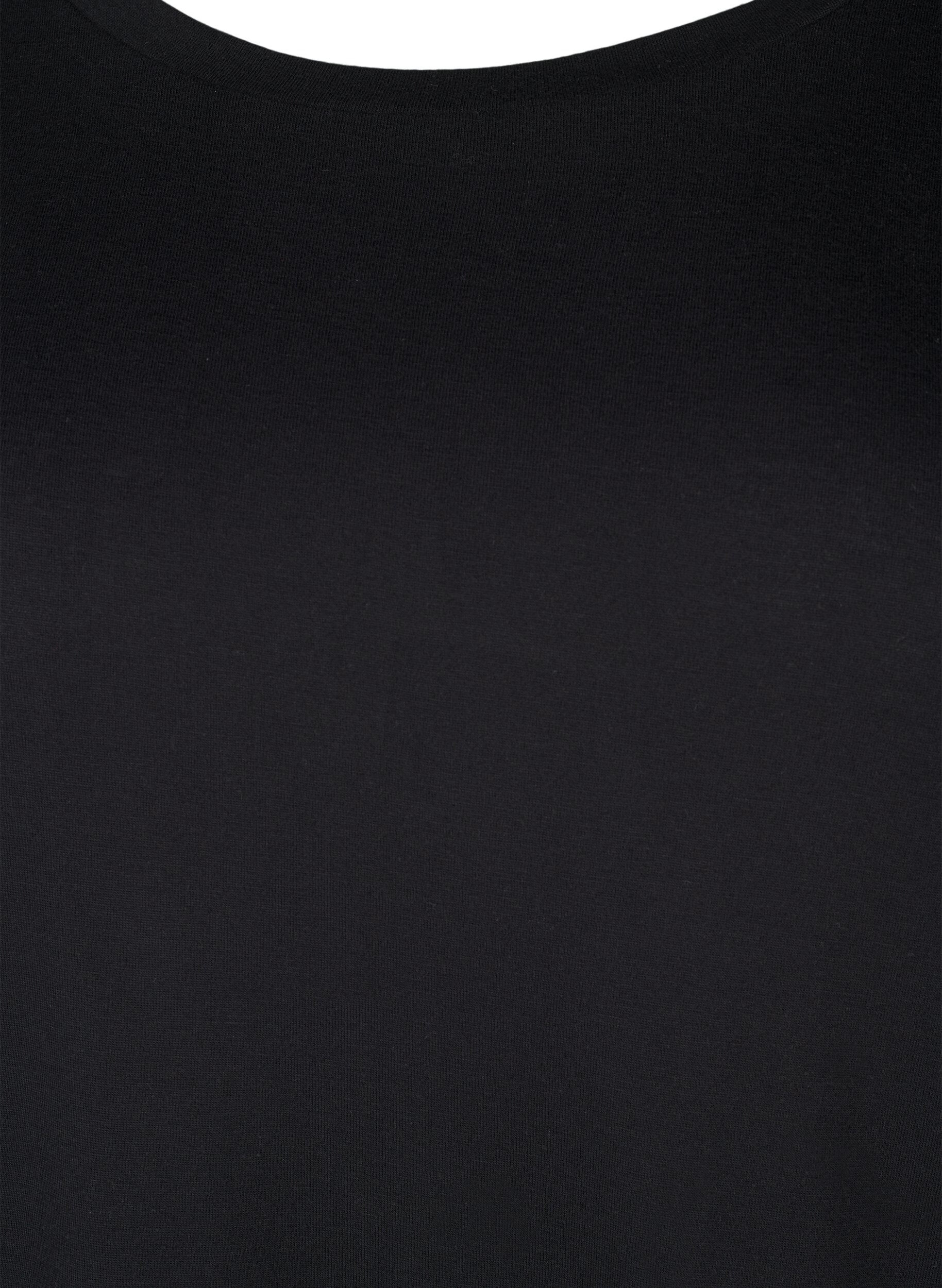 Zizzi T-shirt i ull och viskos, Black, Packshot image number 2