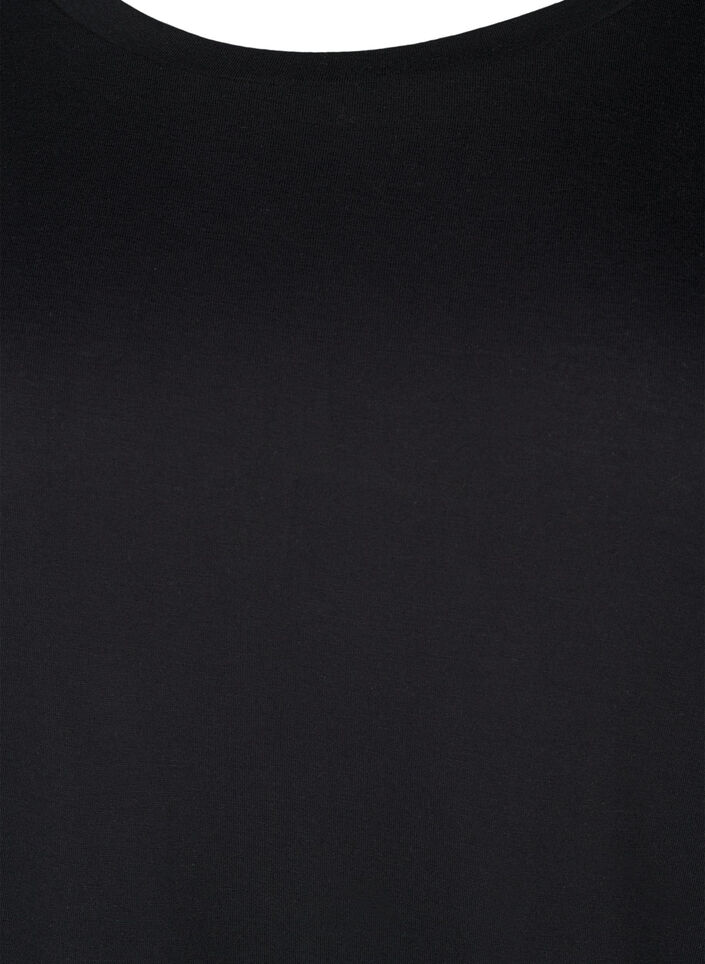 T-shirt i ull och viskos, Black, Packshot image number 2