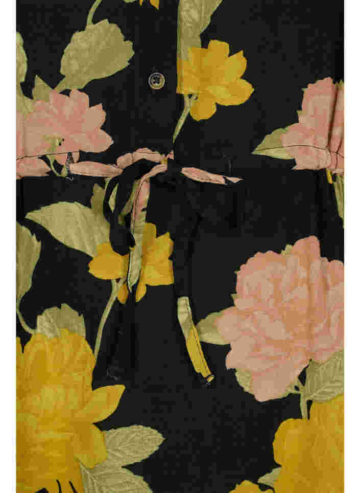 Blommig klänning i viskos med snörning, Scarab Flower, Packshot image number 3