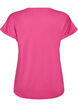 Kort&auml;rmad t-shirt i bomullsmix, Rosa, Packshot image number 1