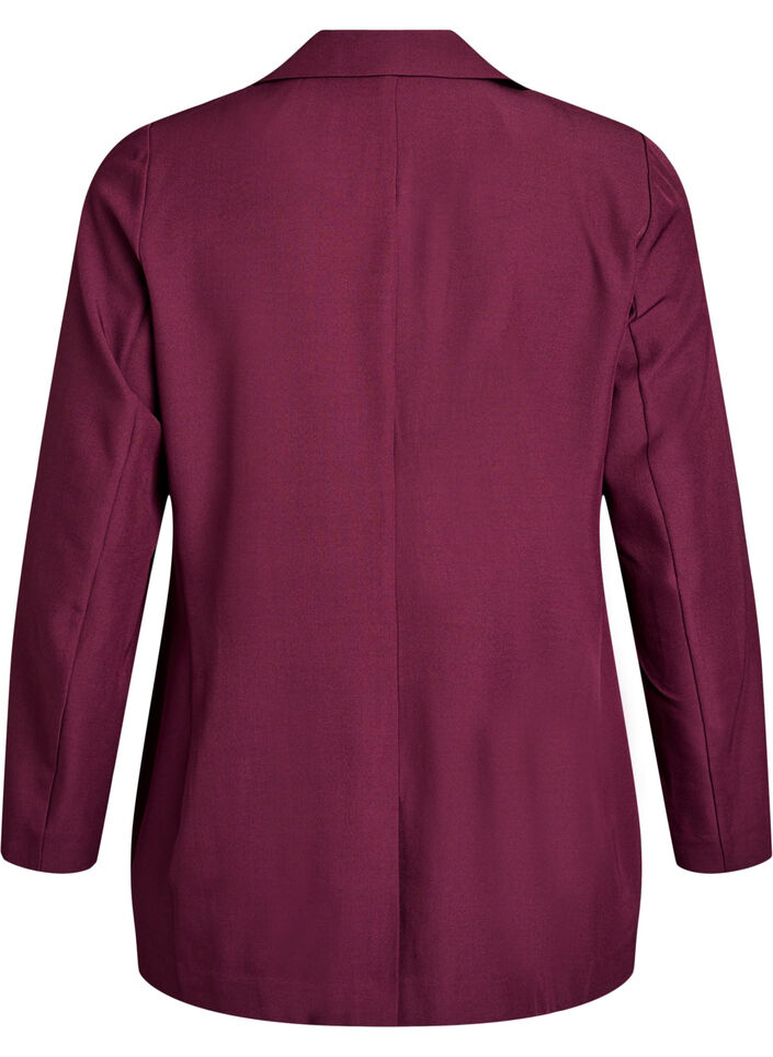 Blazer med fickor och slitsar, M&ouml;rk Bordeaux, Packshot image number 1