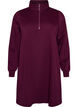 Sweatshirtkl&auml;nning med h&ouml;g ribbad krage och dragkedja, Lila, Packshot image number 0