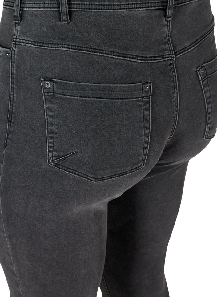 Croppade Amy jeans med blixtl&aring;s, Gr&aring;, Packshot image number 3