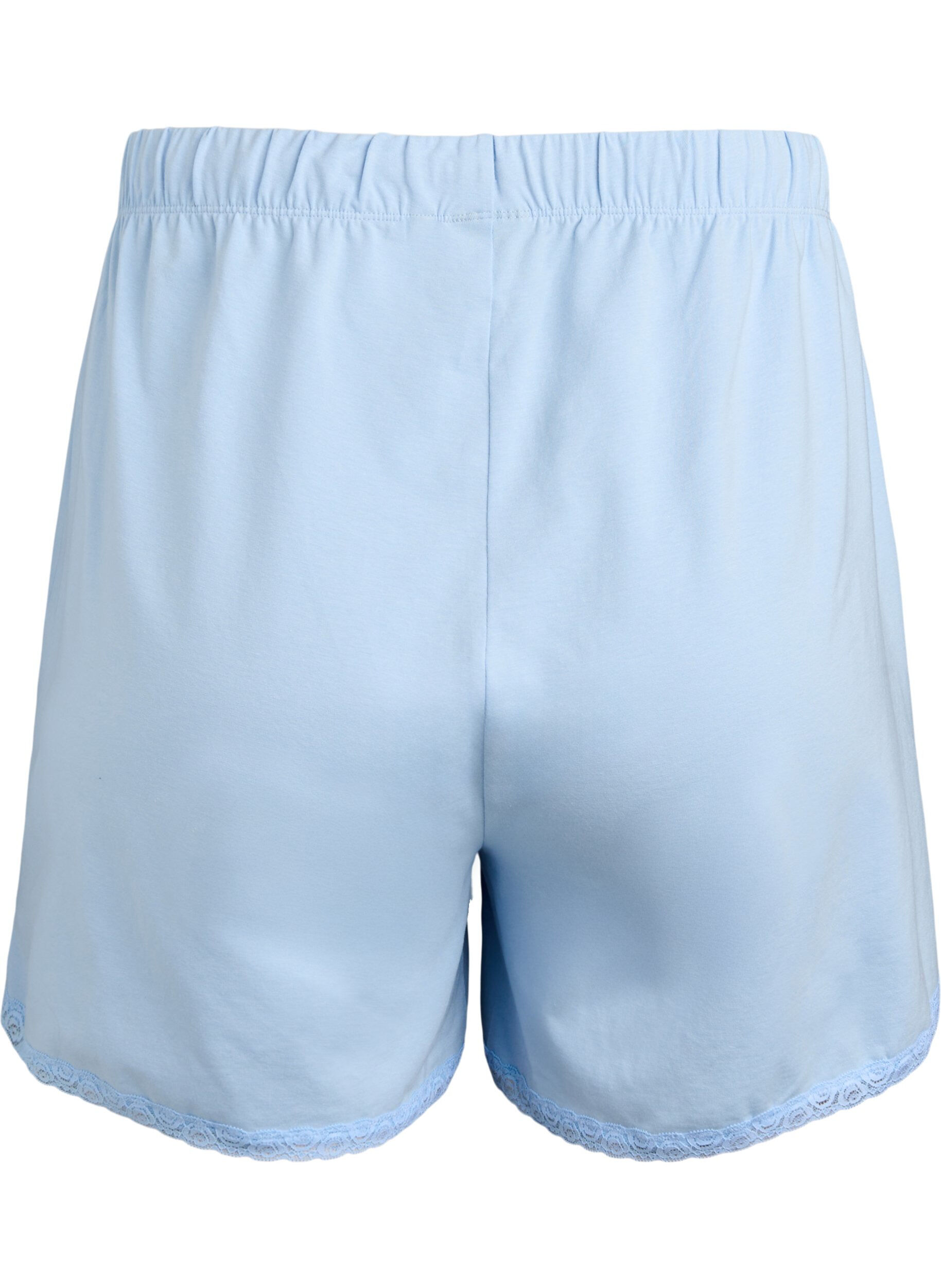 Zizzi L&ouml;sa shorts i modalblandning med spetskant, Dutch Canal, Packshot image number 1
