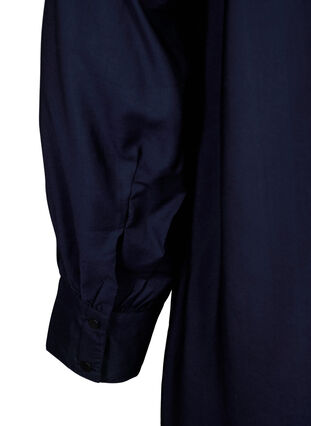 Viskosskjorta klänning med ruffles, Sky Captain, Packshot image number 3