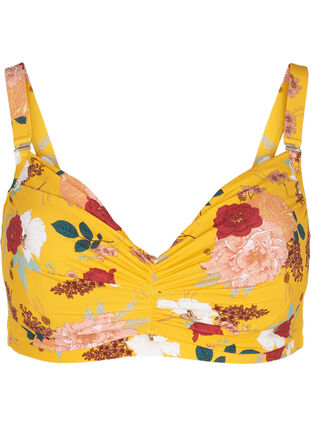 Bikiniöverdel, Yellow Flower Print, Packshot image number 0