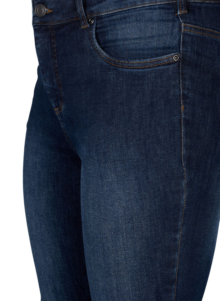 Mycket &aring;tsittande jeans med h&ouml;g midja, Dark Blue, Packshot image number 2