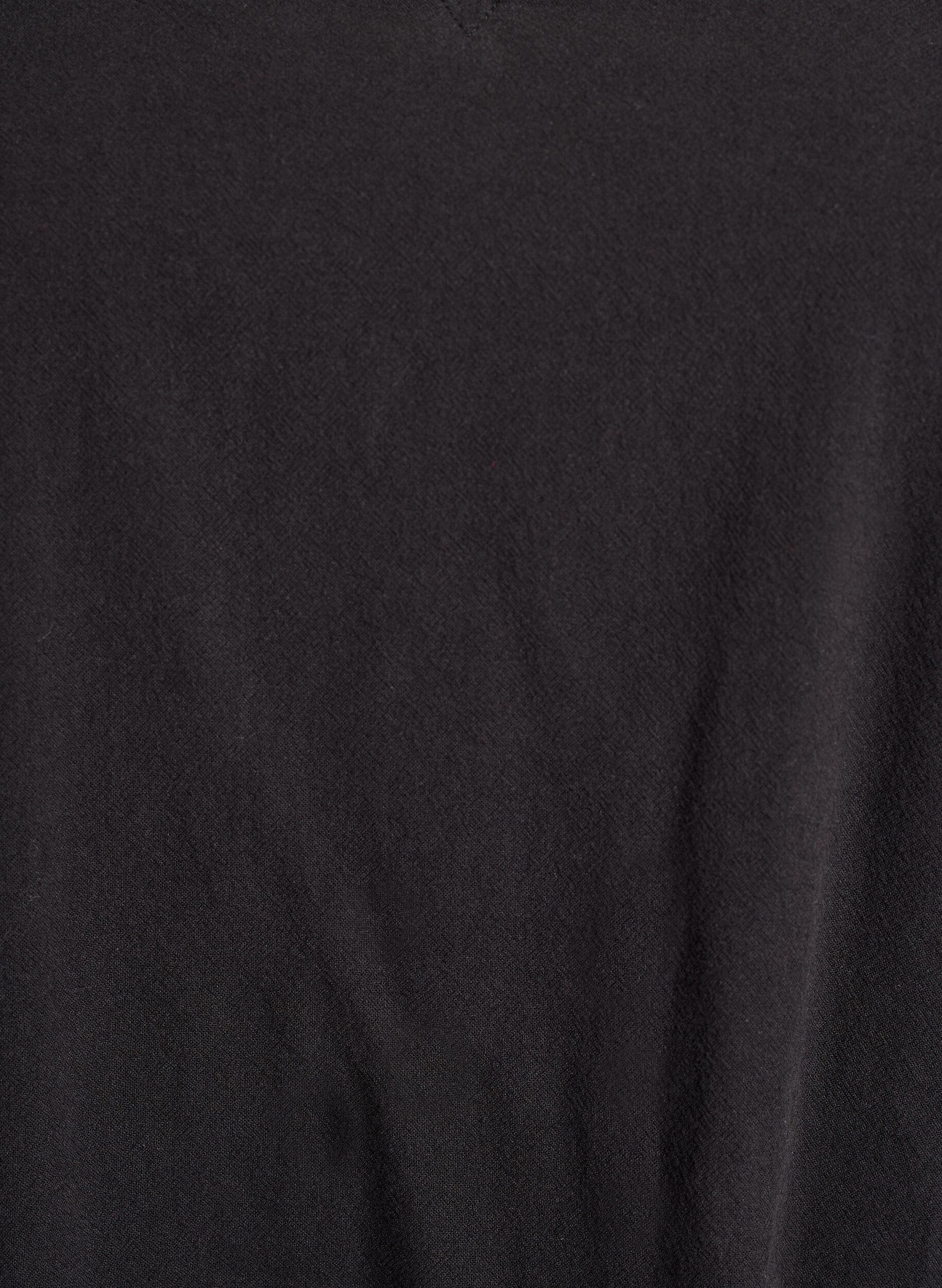 Zizzi Kort kl&auml;nning i bomull med v-ringning, Svart, Packshot image number 2