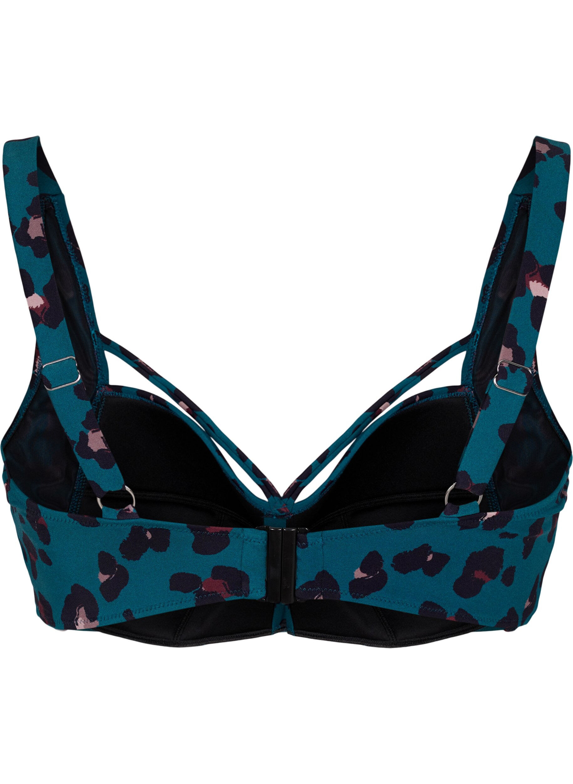 Zizzi Bikini-bh med drapering och band &ouml;ver bysten, Leopard, Packshot image number 1