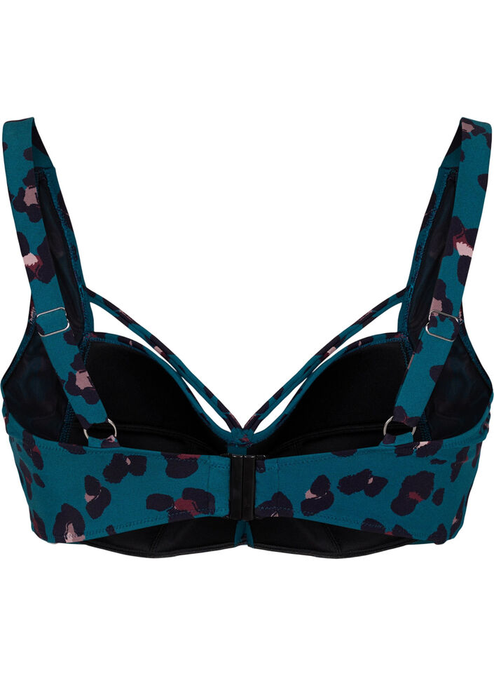 Bikini-bh med drapering och band över bysten, Leopard, Packshot image number 1