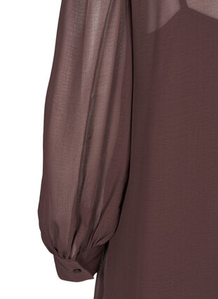 Långärmad klänning med knappstängning, Fudge, Packshot image number 3