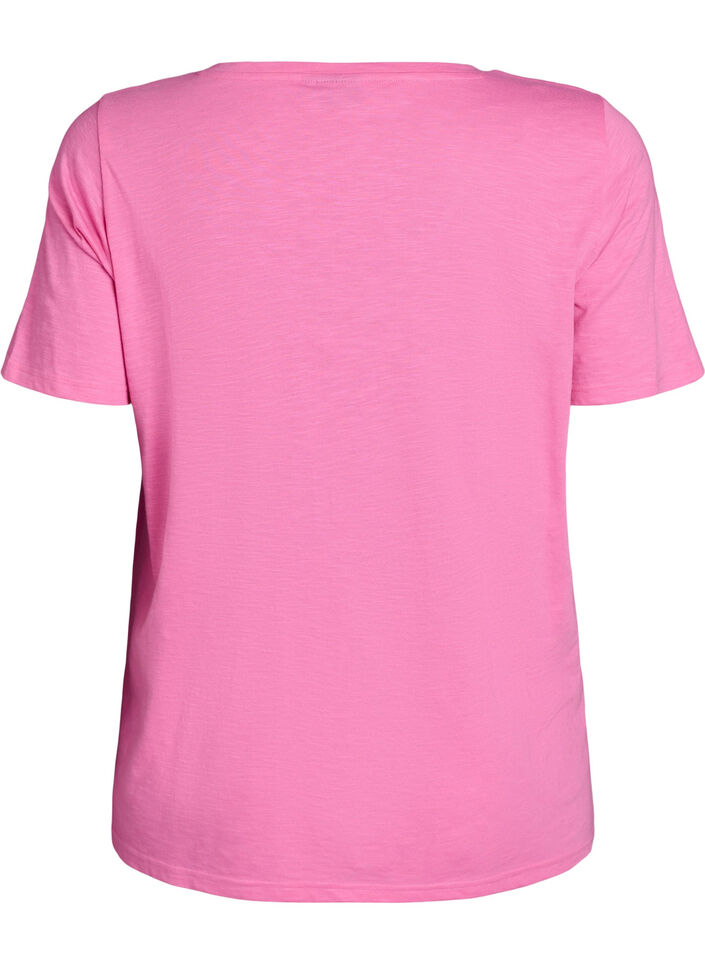V-ringad bas t-shirt med korta &auml;rmar, Rosa, Packshot image number 1